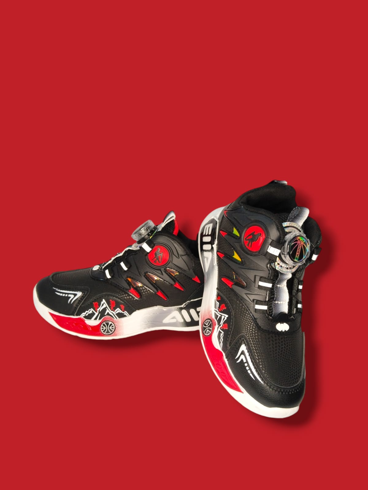 Boy's Joggers B-2839 Black-Red
