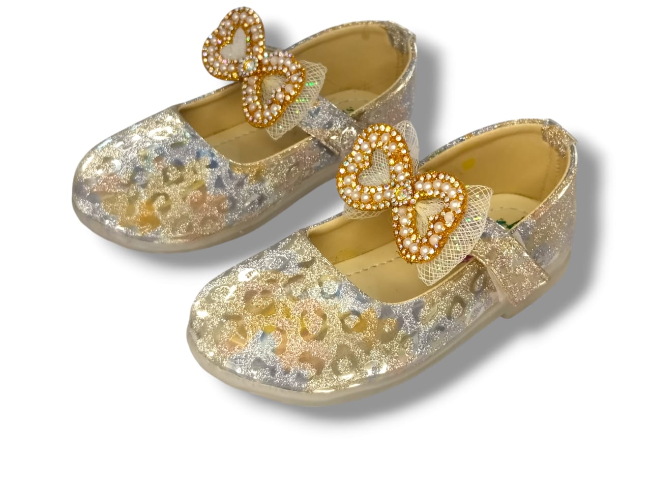 Girls Led Pumps S-23-30 silver-golden