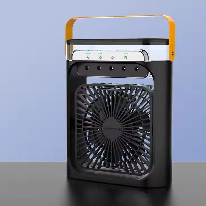 Portable Air Conditioner 5 spray Fan – 3-in-1 Mini Air Cooler, Humidifier & USB Fan with 7 LED Lights and Adjustable Wind Speed