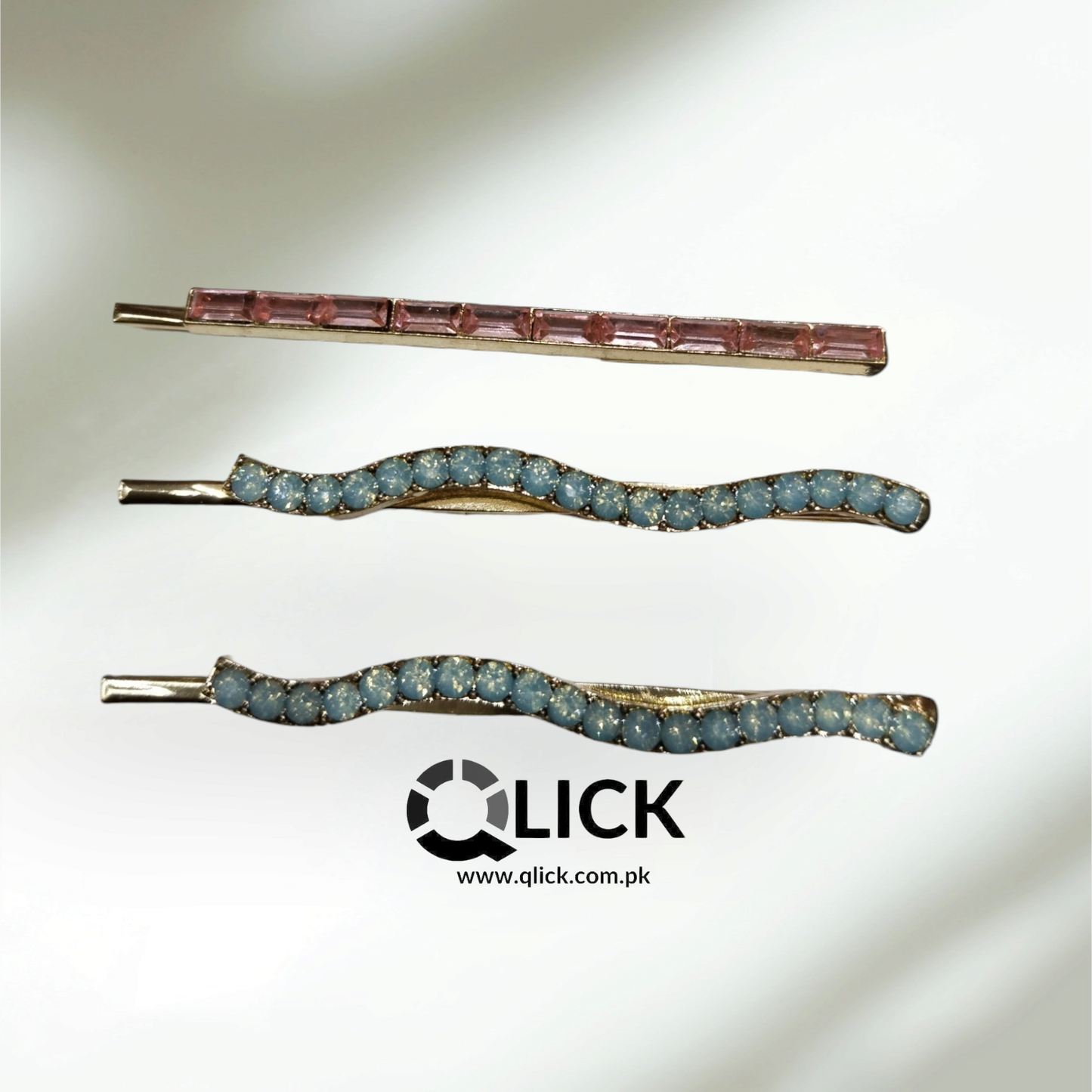 Shiny Stones Hair Pins set of 3