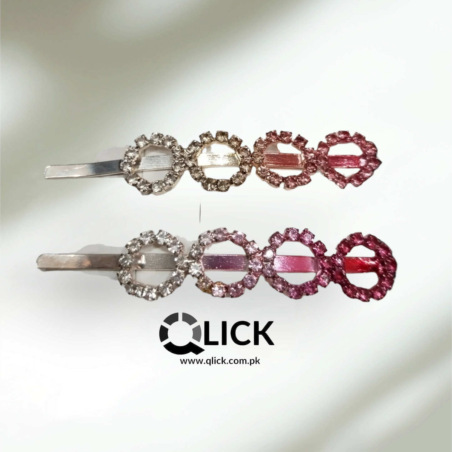 Rainbow Rhinestone Metal Knotted Hair Pin (pair)