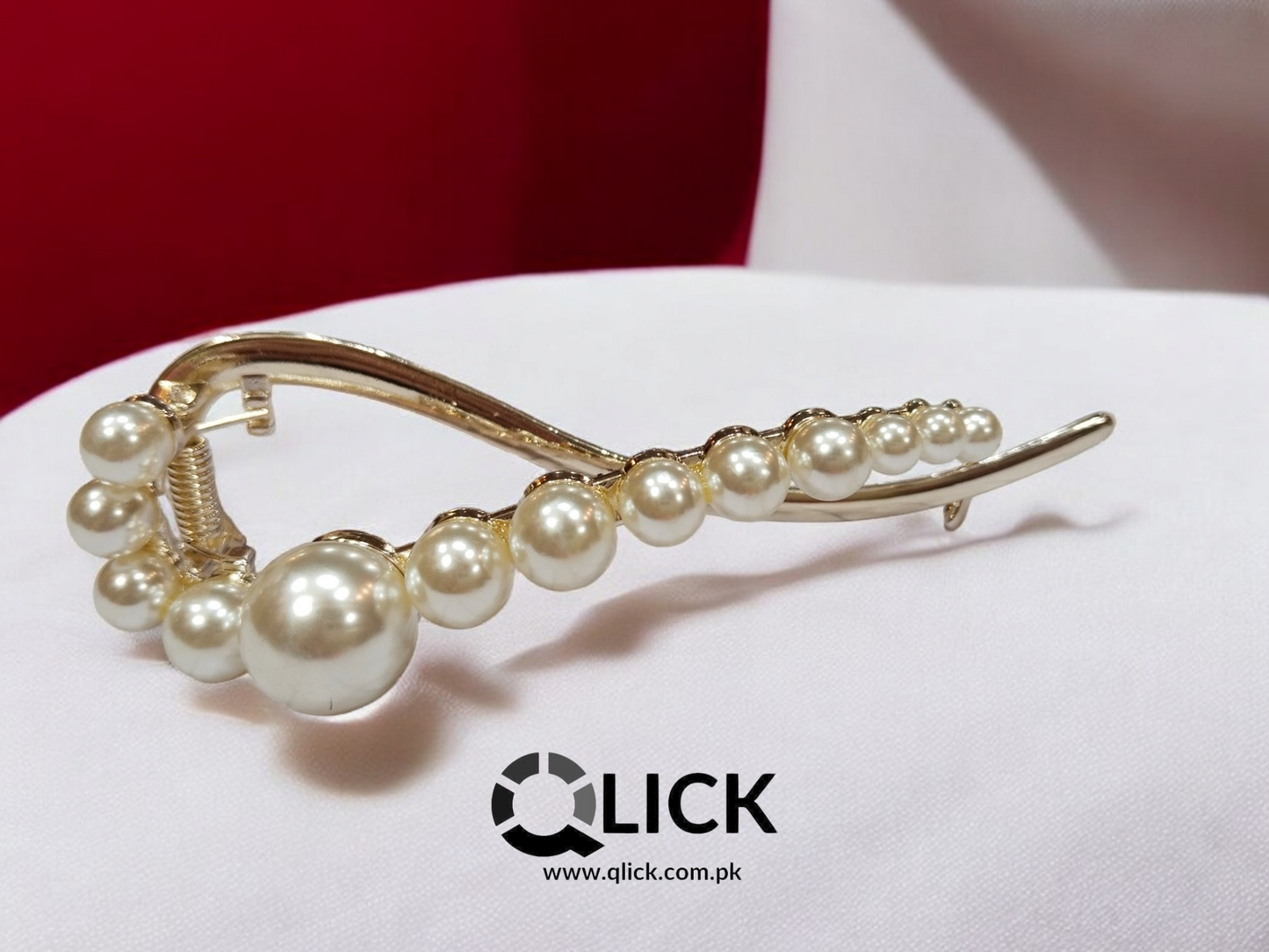 S-Shaped Pearl Hair Clip