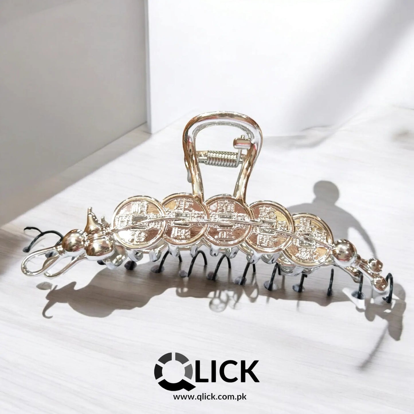 Antique Coin Metal Hair Claw