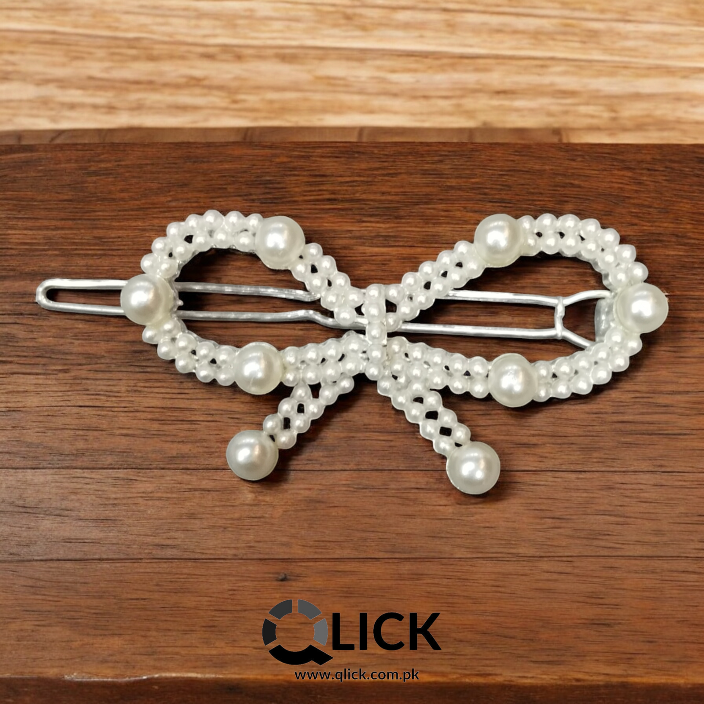 Pearl Bow Metal Hair Pin/Clip