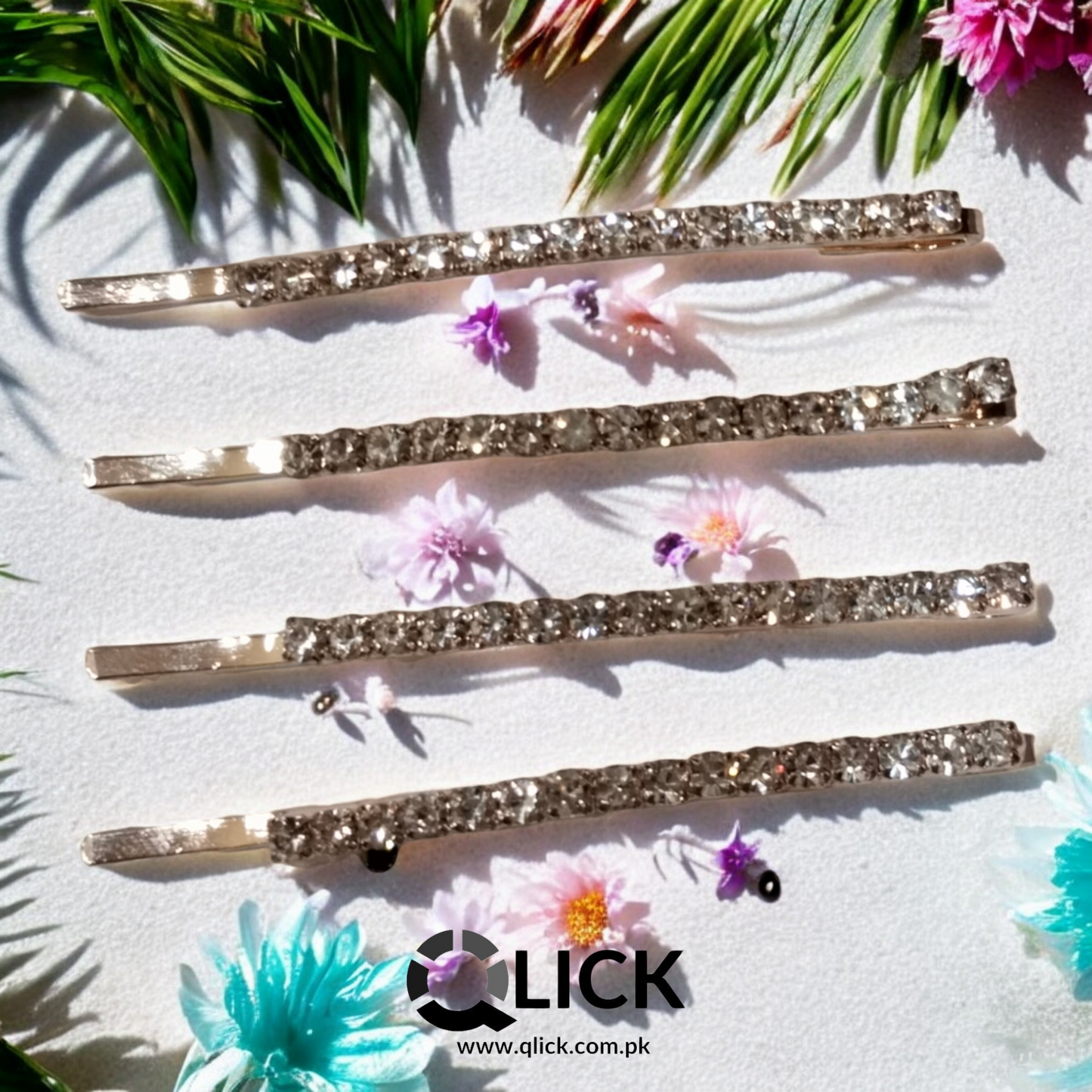 Large Rhinestone Bobby Pins (Pack of 4)
