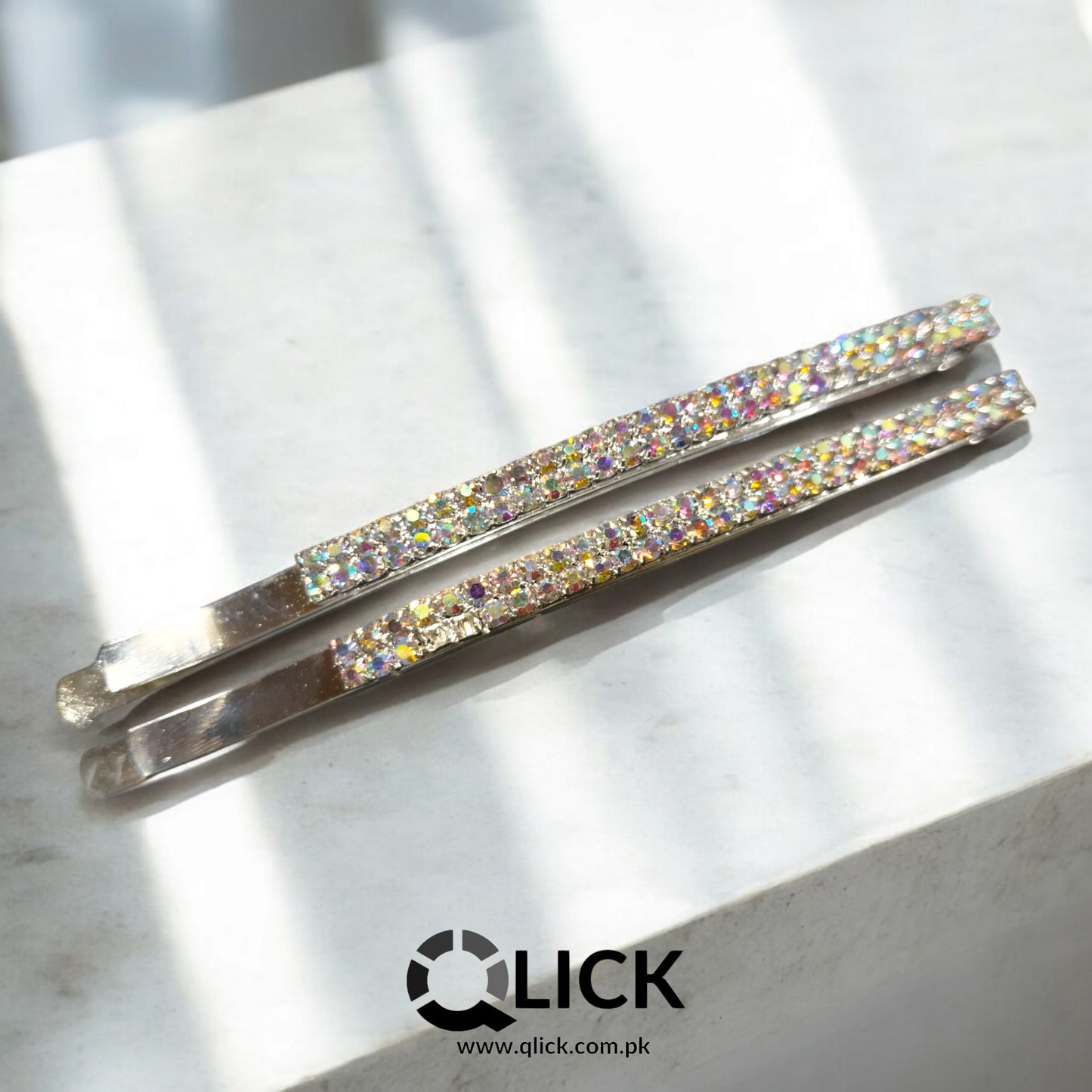 Large Rhinestone Metal Hair Pins (pair)