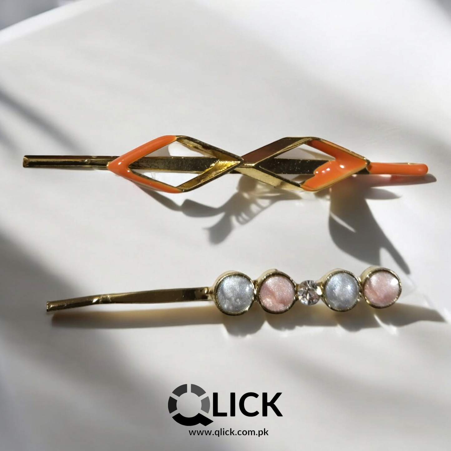 Sleek Metal Resin Bobby Pins -2pcs