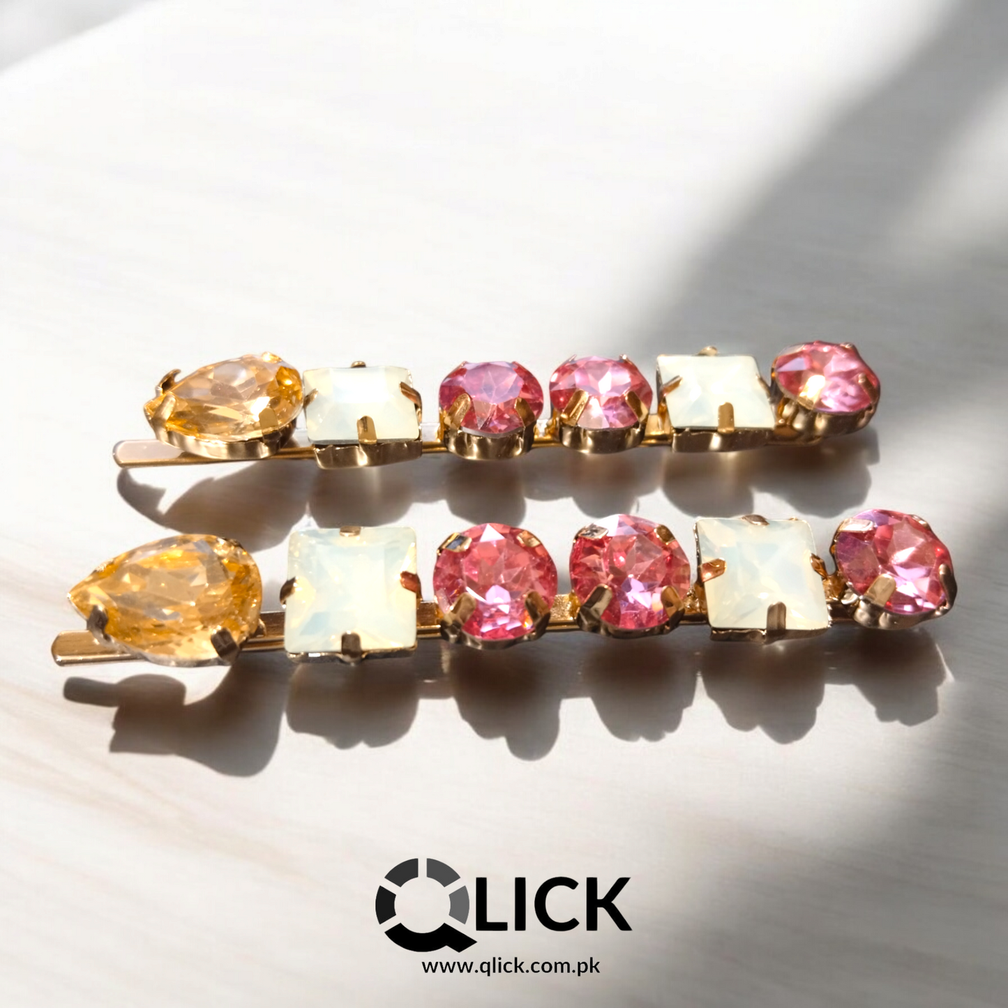 Large Shiny Crystal Diamond Hair Pins (pair)