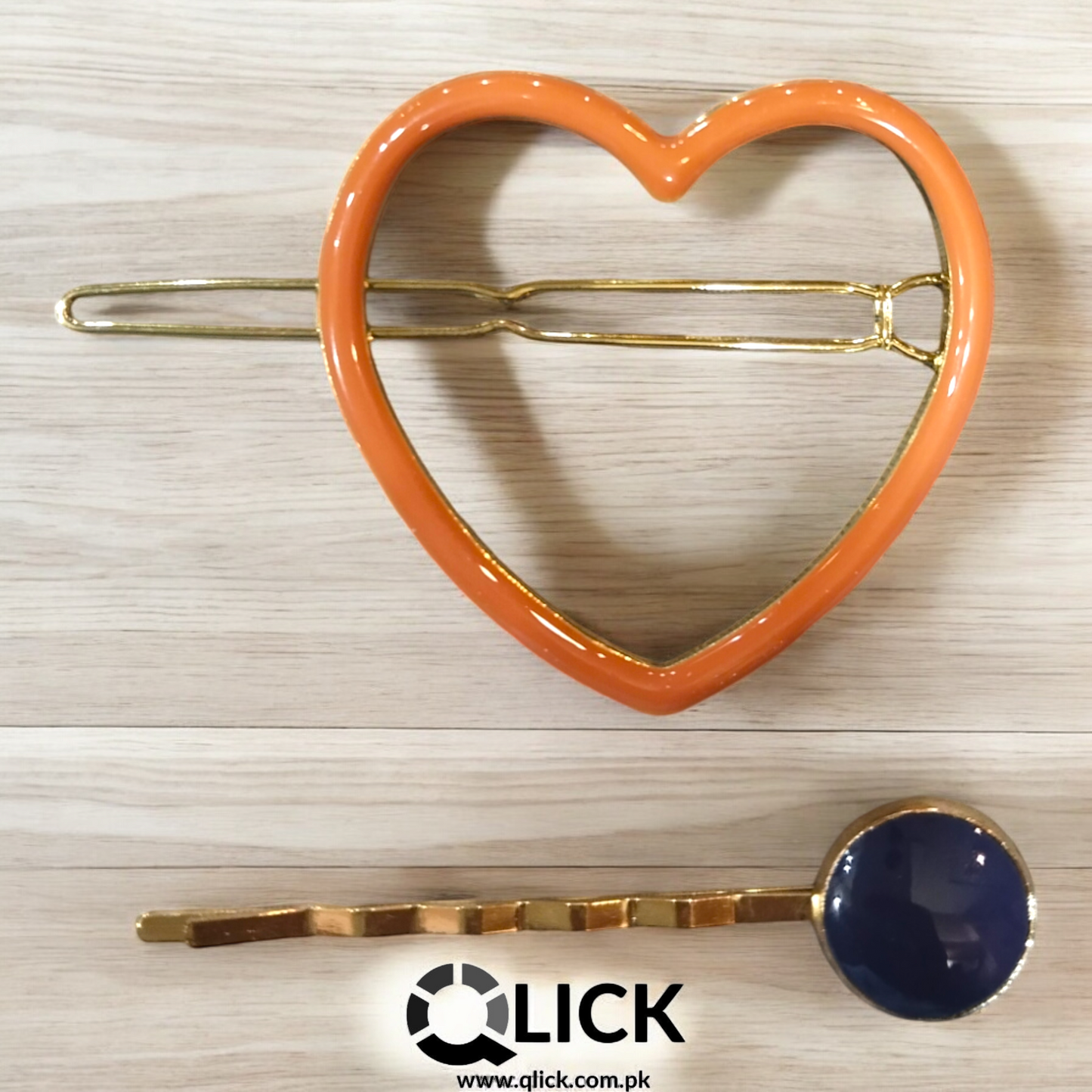 Heart Shape Metal Pins/Clips -2pcs