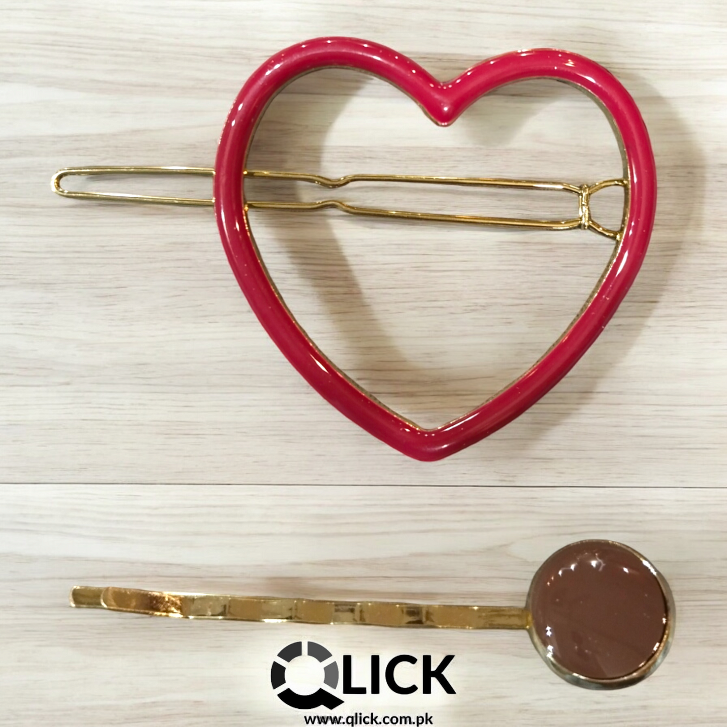 Heart Shape Metal Pins/Clips -2pcs