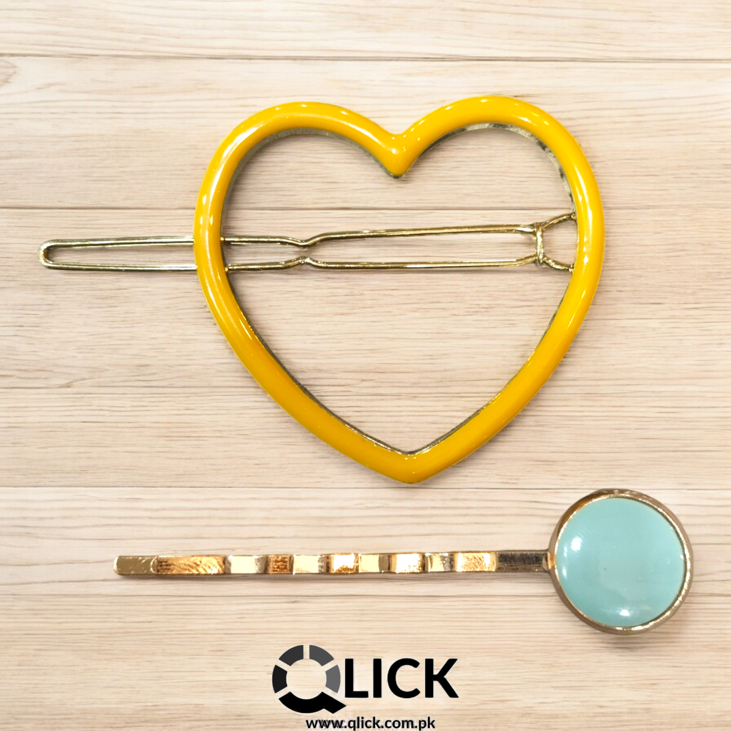 Heart Shape Metal Pins/Clips -2pcs