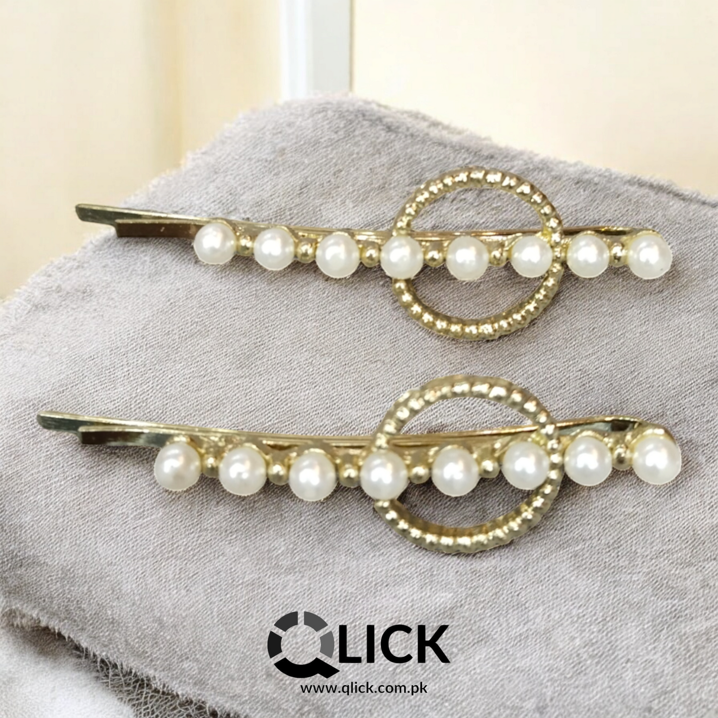Ring Pearls Metal Hair Pins (pair)