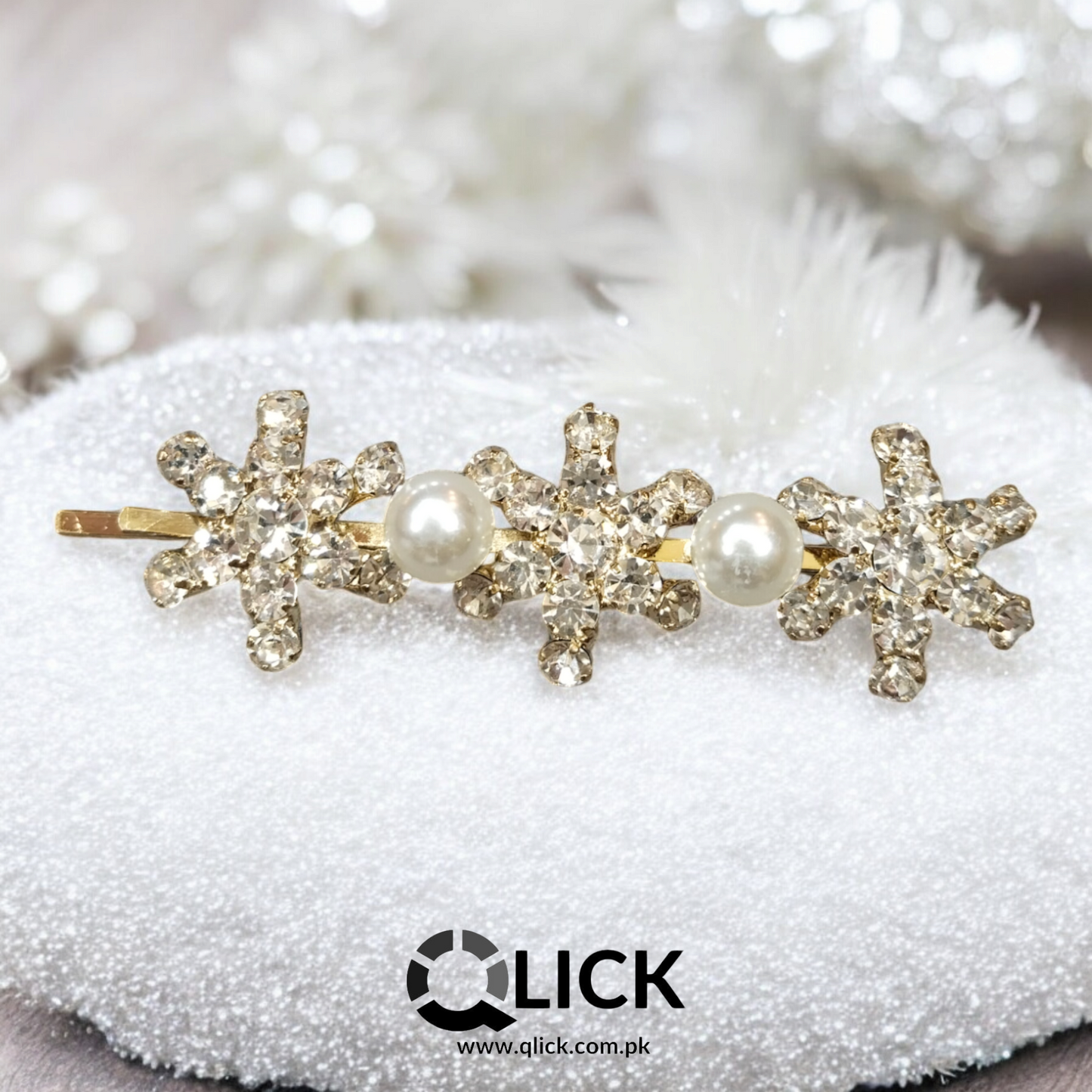 Rose Gold Crystal & Pearl Bobby Pin