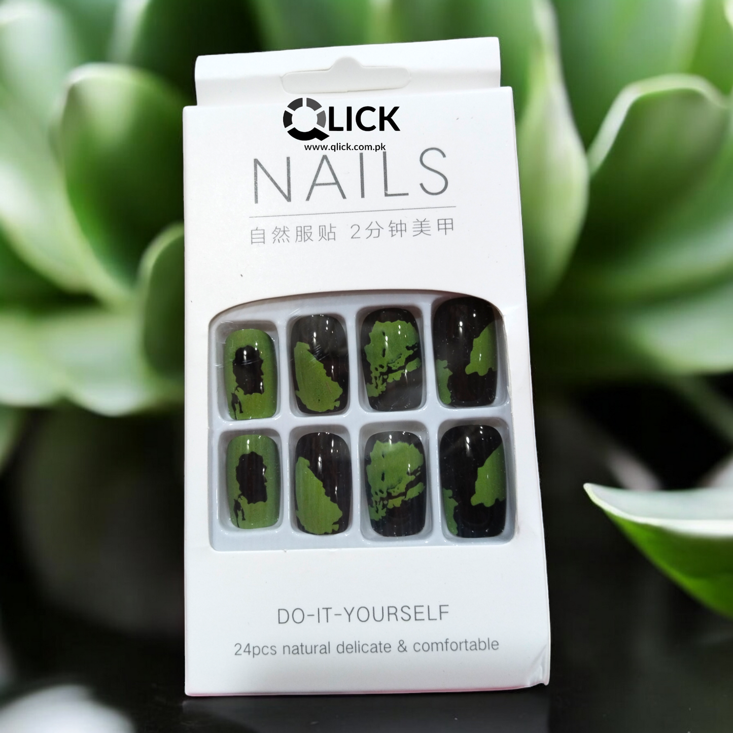 Medium Short False Nails/Press on Nails 24pcs+Nail Stickers