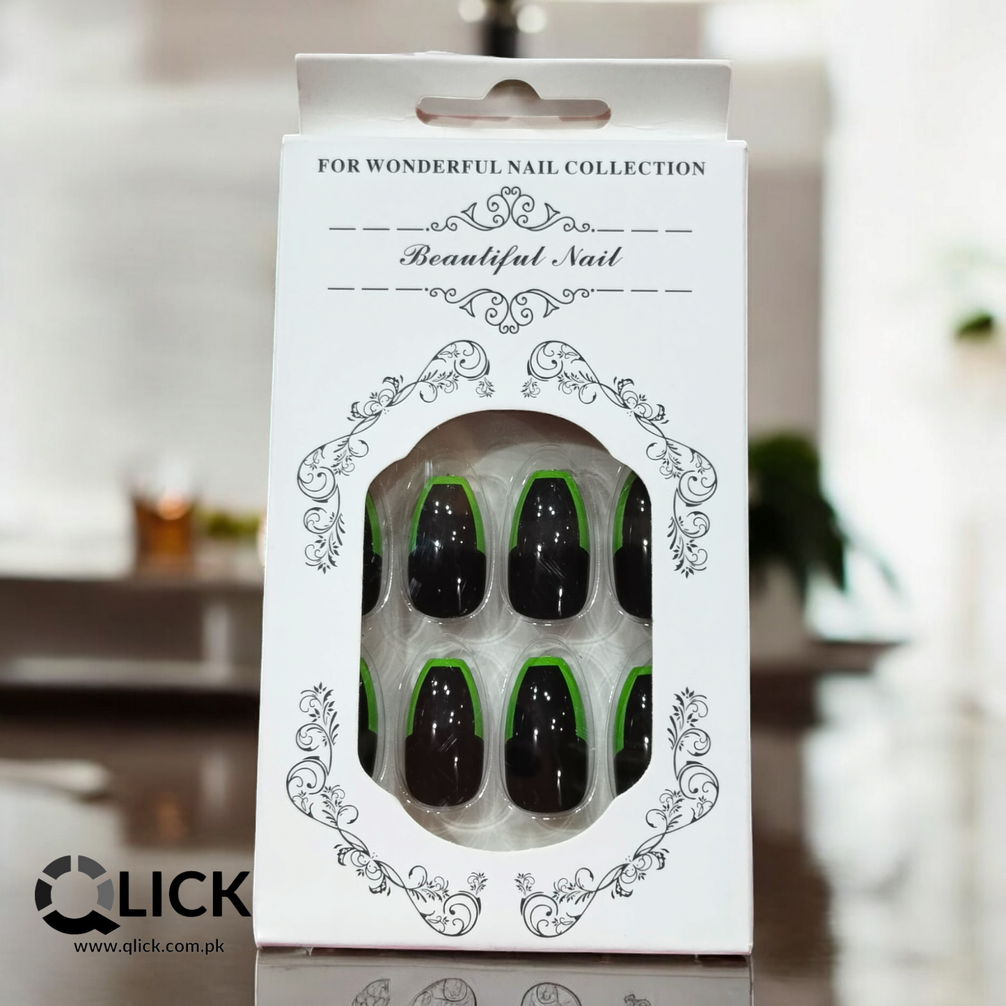 French Tip Press On Nails/Faux Nails 24Pcs+Nail Glue Stickers