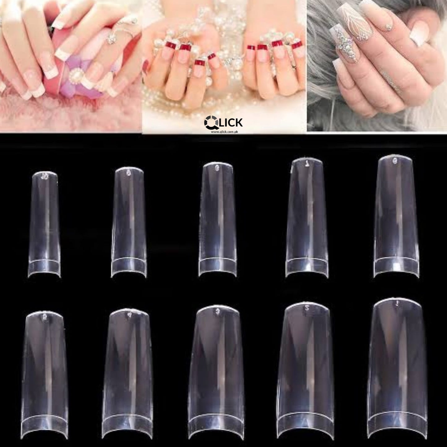 500pcs-Acrylic Nail tips/Soft Gel Tips French Nail Extension