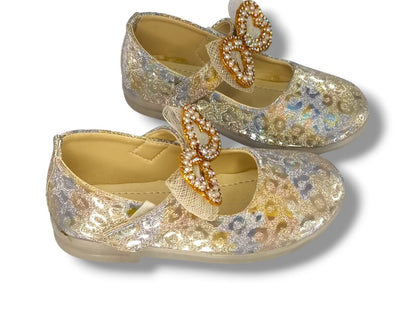 Girls Led Pumps S-23-30 silver-golden