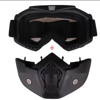 Windproof Tactical Full Face Mask with Goggles – Motorcycle & Cycling Protection Gear