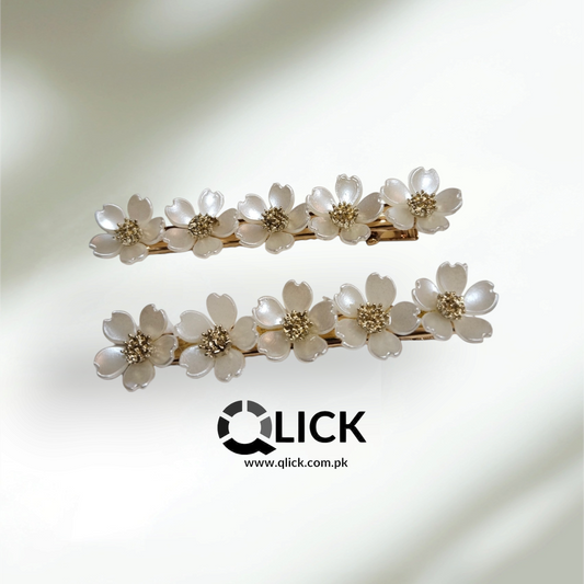 Premium Fuax Ivory Metal Hair Clip (pair)