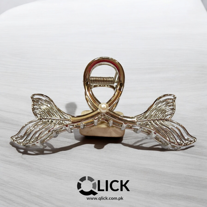 Pearl Fish Tail Metal Hair Claw