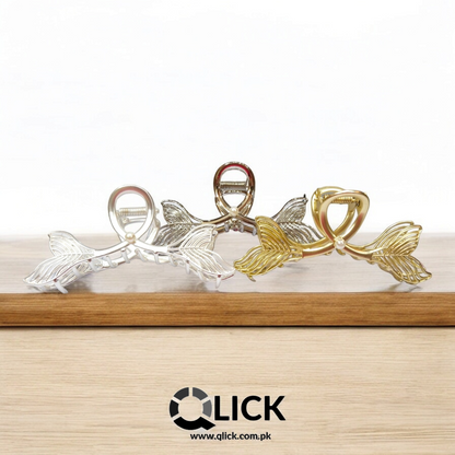 Pearl Fish Tail Metal Hair Claw