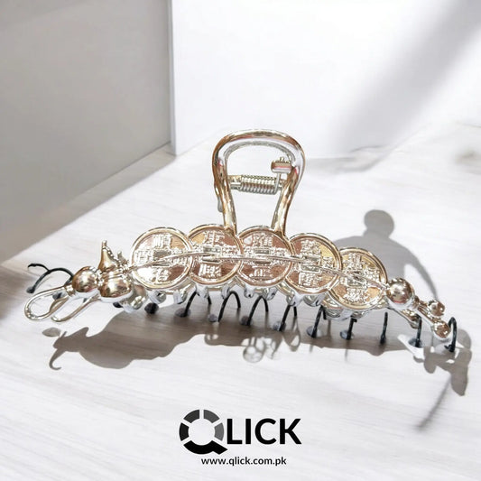Antique Coin Metal Hair Claw