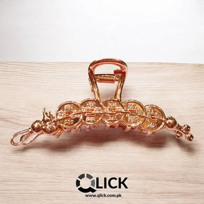 Antique Coin Metal Hair Claw