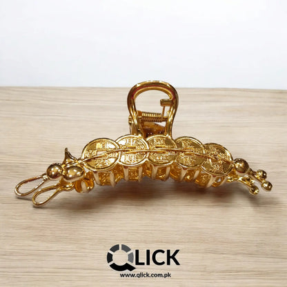 Antique Coin Metal Hair Claw