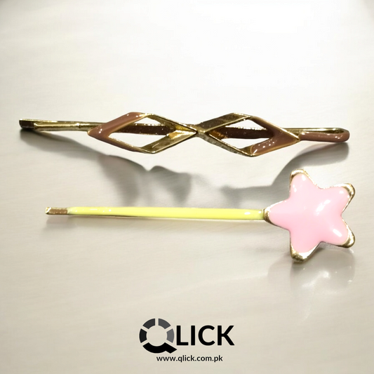 Sleek Metal Resin Bobby Pins -2pcs