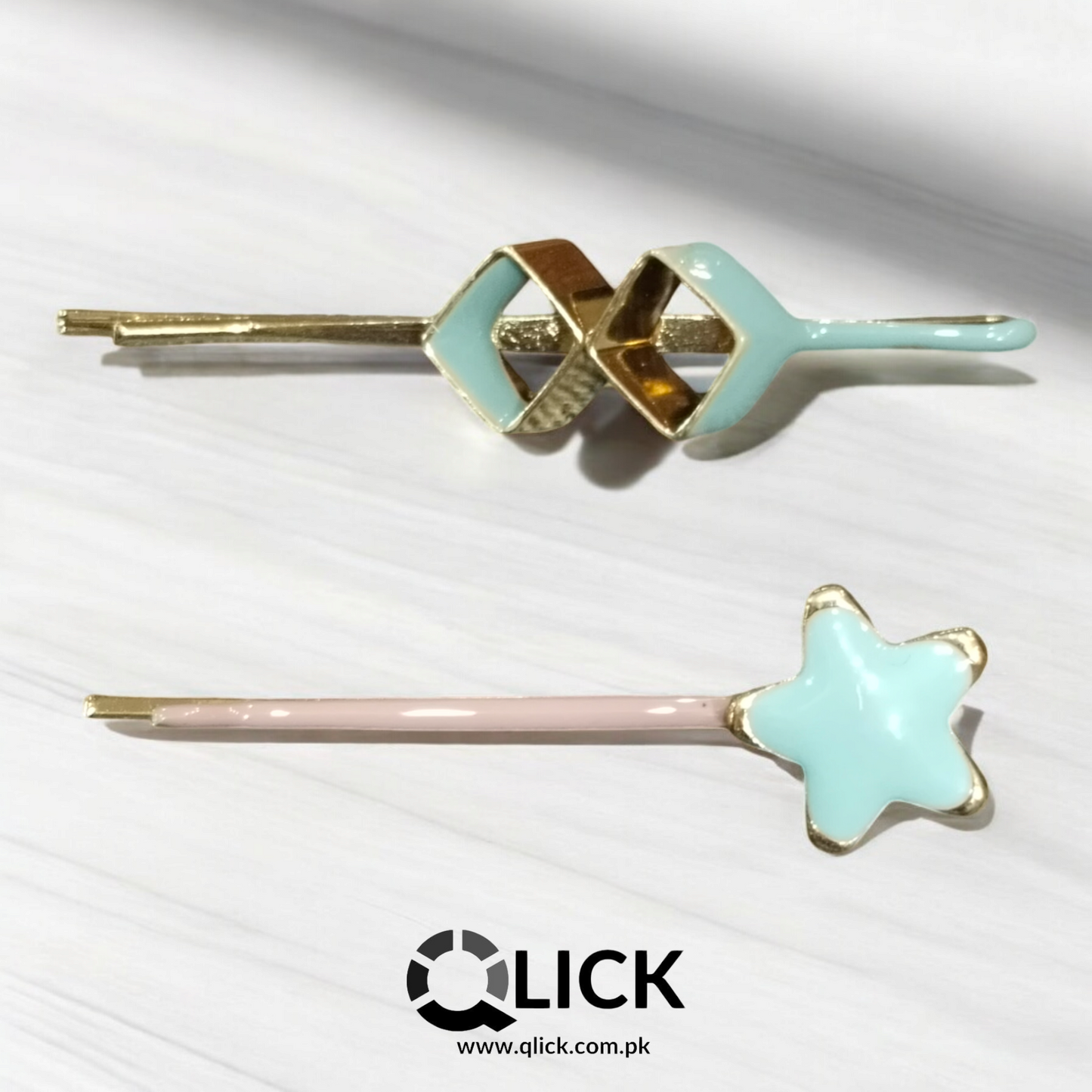Sleek Metal Resin Bobby Pins -2pcs