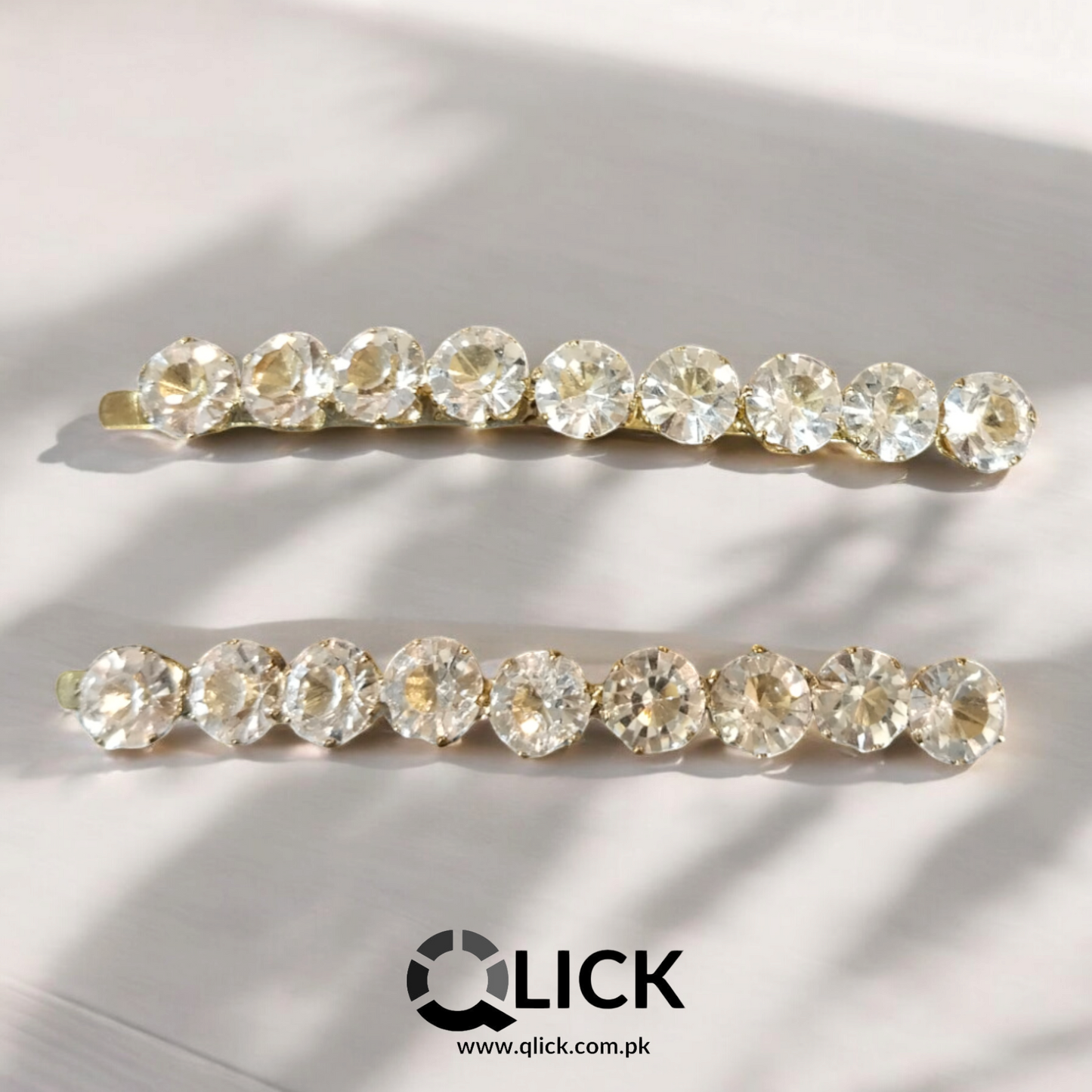 Gold Finish Crystal Hair Pins (pair)