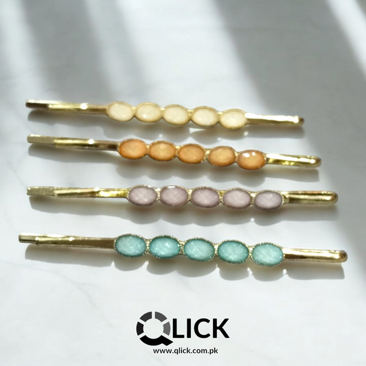 Delicate Crystal Stones Bobby Pins (4pcs)