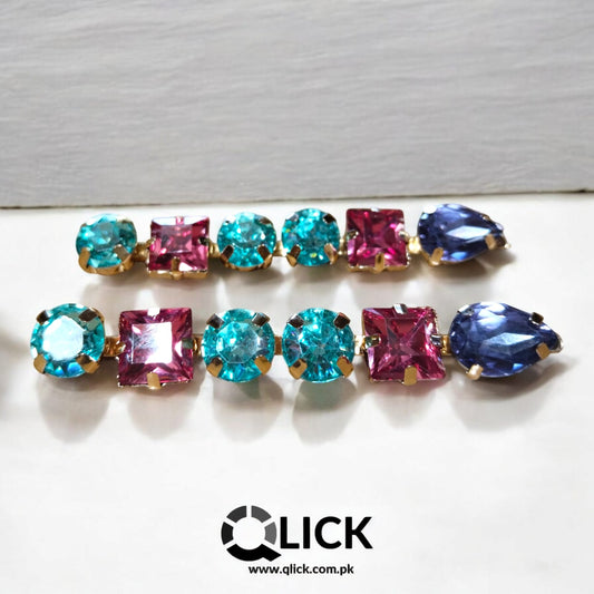 Large Shiny Crystal Diamond Hair Pins (pair)