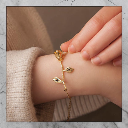 Elegant Rose Bracelet for Women – Stylish Floral Charm Bracelet with Premium Finish