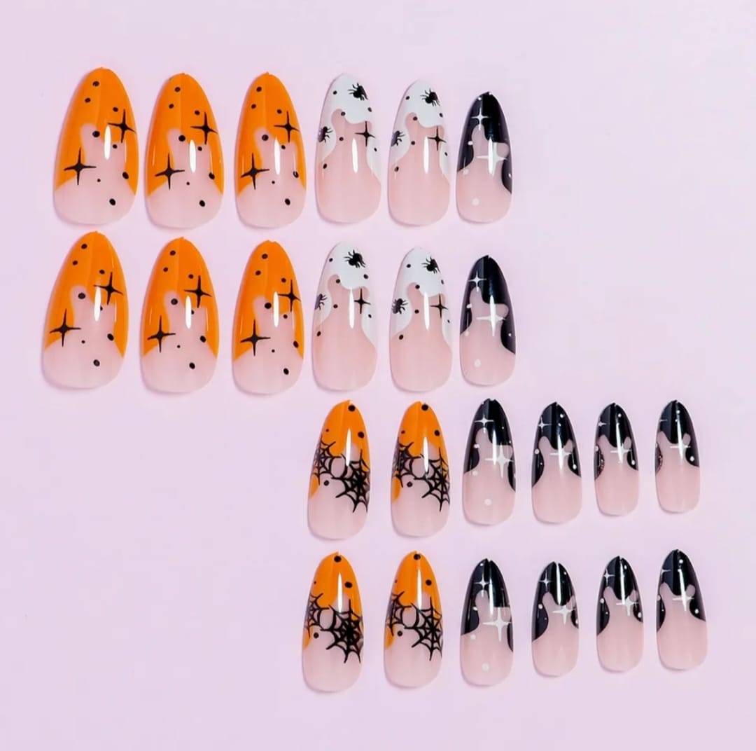 Almond False Nails Halloween Theme/Pointed Tip/Press on Nails