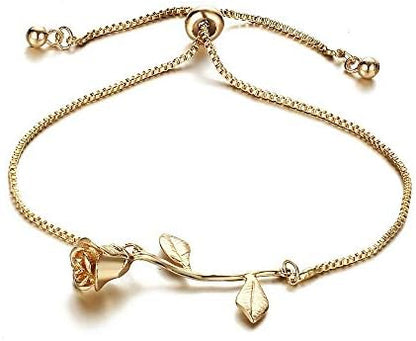 Elegant Rose Bracelet for Women – Stylish Floral Charm Bracelet with Premium Finish
