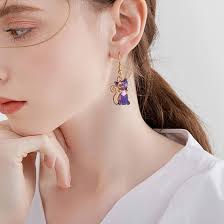 Alloy Enamel Cat Dangle Earrings – Cute Hook Drop Jewelry for Women & Girls